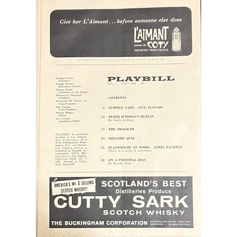Vintage 1960's Playbill Hollywood ( Billy Barnes ) Las Palmas Theatre
